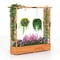 77-Inch Outdoor Wooden Raised Planter Box with Trellis and Drainage Vertical Garden Bed Frame